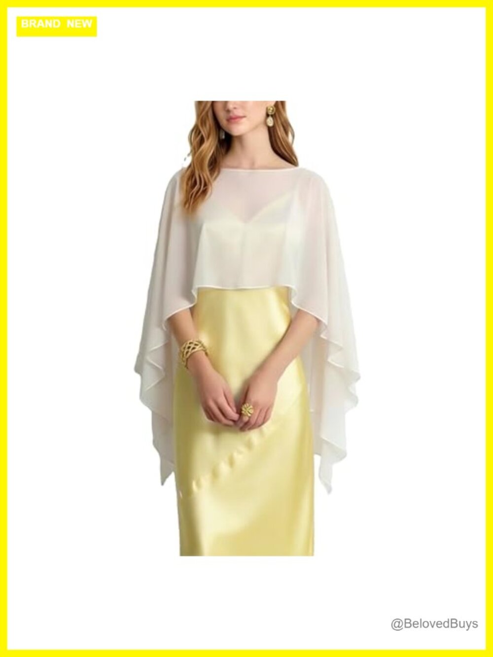 Women Chiffon Shawl Cape Mesh Sheer Poncho Top Capelet Cover Up